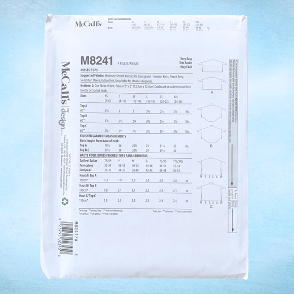 NEW McCalls M8241 Women's Sweater Sewing Pattern UNOPENED - Picture 5 of 7